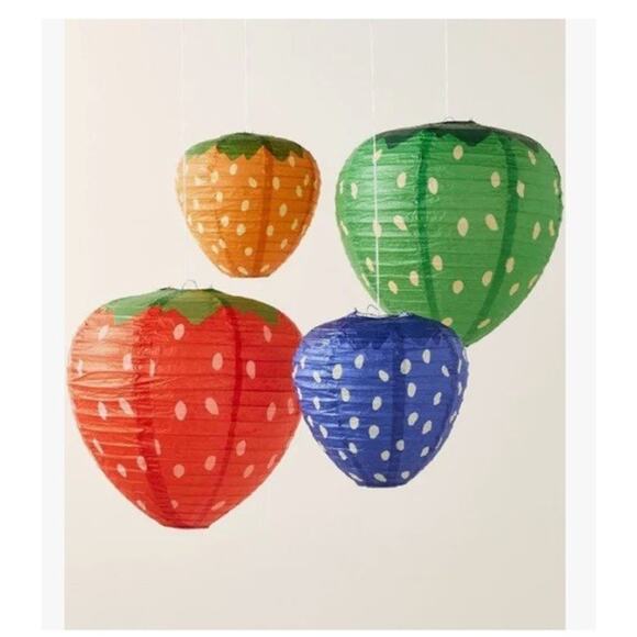 Kate Spade New York X Target Decor Strawberry Lantern Set 4 Indoor Outdoor New - Picture 1 of 9